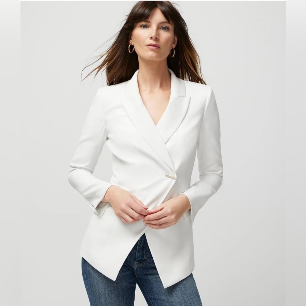 WHBM Studio Blazer Ecru Off White  12 NWT